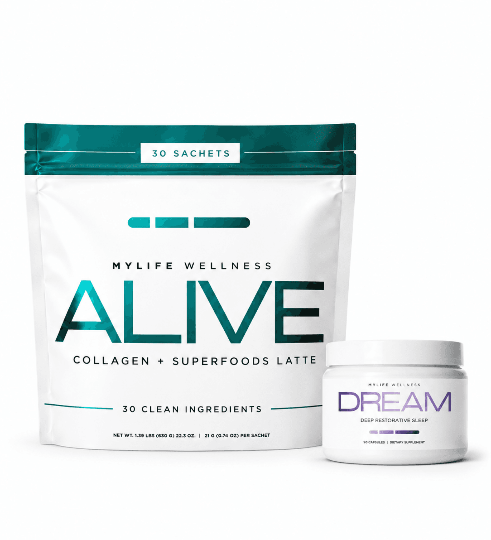 ALIVE + DREAM  COLLAGEN + SUPERFOODS LATTE + DEEP SLEEP